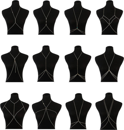 Vegolita 12Pcs Body Chains for Women Beach Bikini Waist Belly Chain Jewelry Necklace Gold Tone Apparel & Accessories > Jewelry > Body Jewelry Vegolita   
