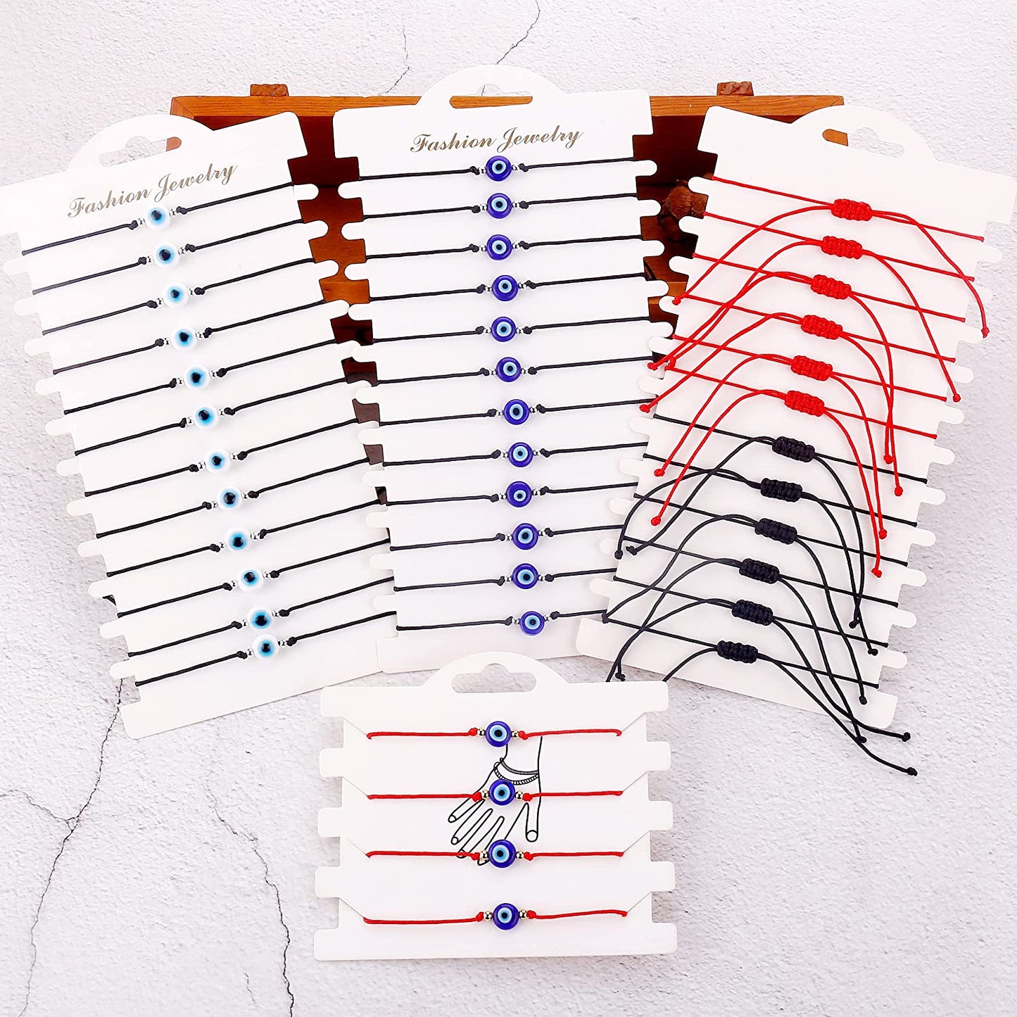 Hand Made 12Pcs Evil Eye Bracelets Pack Bulk Set Women Men Evil Eye Anklet Jewelry Protection Braclet Black Red String Boys&Girls Apparel & Accessories > Jewelry > Anklets SUMMER LOVE   