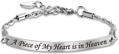 Memorial Bracelet Keychain Dad Mom in Heaven Loss Memorial Jewelry Sympathy Gift for Loss of Mom Dad Grandma Grandpa Apparel & Accessories > Jewelry > Bracelets EIGSO   