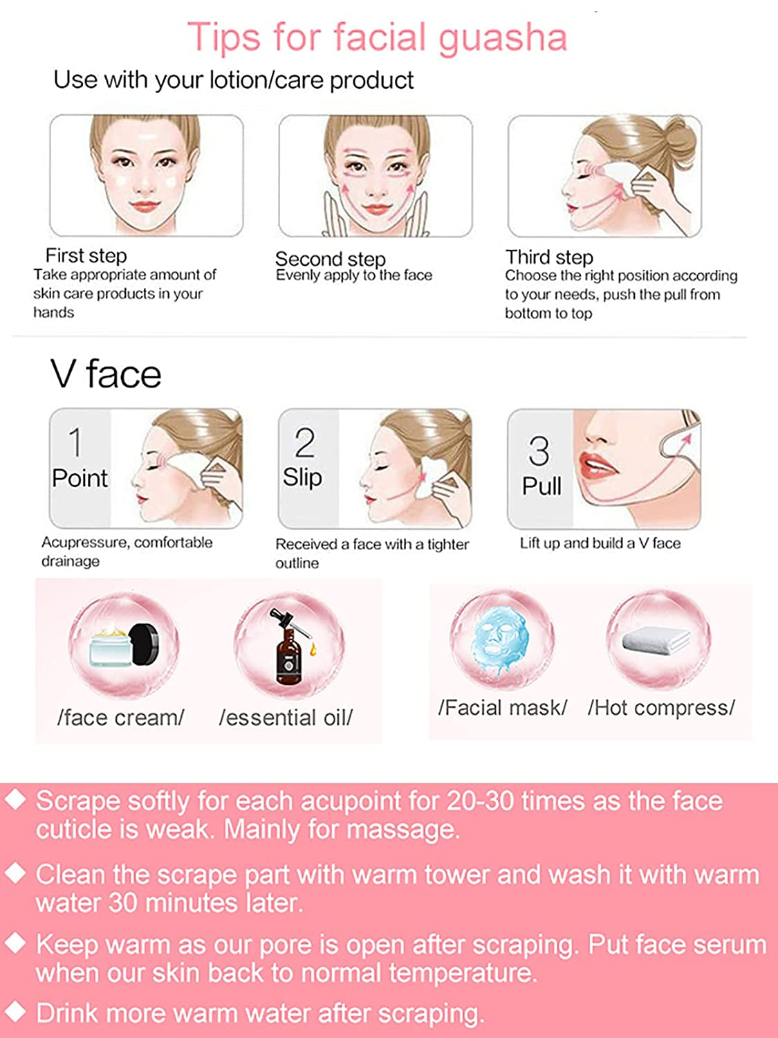 Mysense Level a Gua Sha Facial Massage Tool,Jade and Rose Quartz Guasha Face Massage Tool,Skin Care Massage Beauty Tool for Women Body Eyes Neck Slimming Massager (Heart Shape) Health & Beauty > Personal Care > Cosmetics > Cosmetic Tools > Skin Care Tools Mysense   