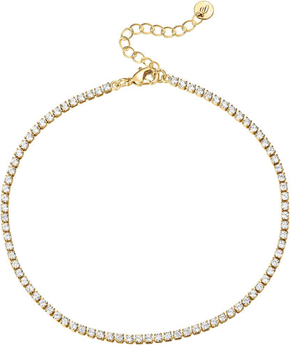 PAVOI 14K Gold Plated Charm Link Flat Gold Anklets for Women Apparel & Accessories > Jewelry > Anklets PAVOI   