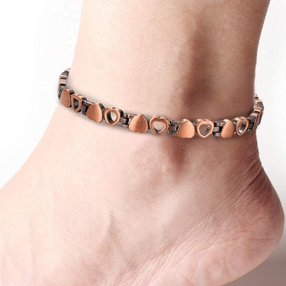 Heart Shape Magnetic Copper Anklets Ankle Braclelet for Women with Magnets (Width:7Mm) (Anklet) Apparel & Accessories > Jewelry > Anklets YINOX   