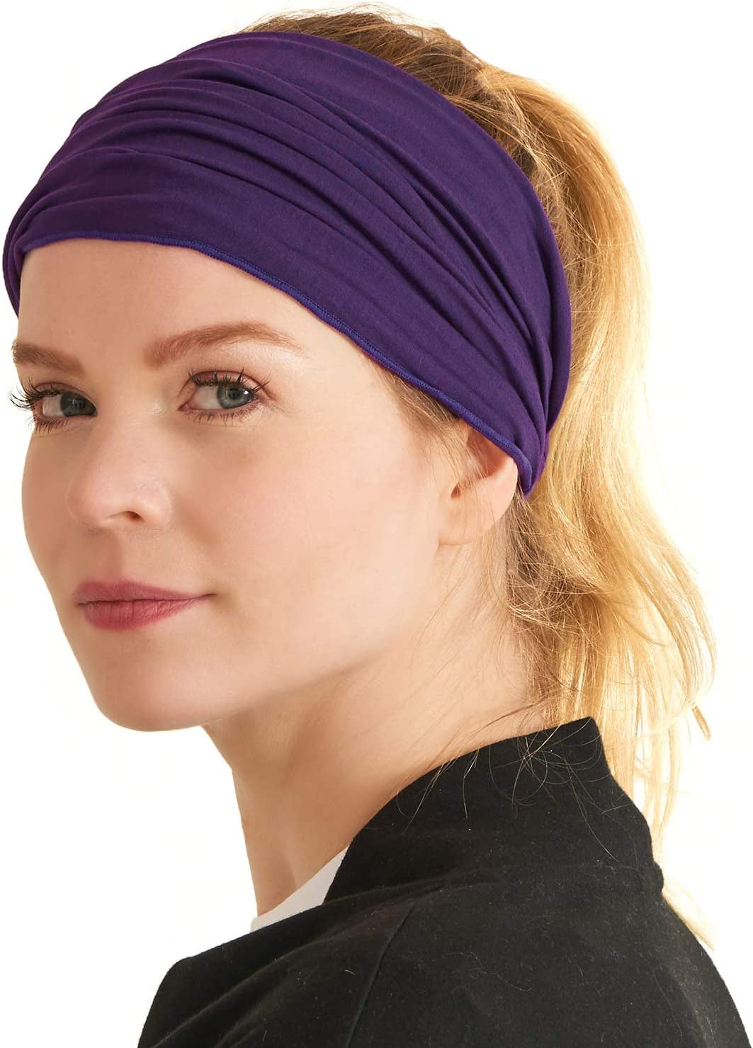 CCHARM Headband Bandana Japanese Style - Mens Head Wrap Womens Hair Band by Casualbox Apparel & Accessories > Clothing Accessories > Bandanas & Headties CCHARM Purple Medium 