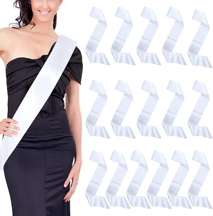 Dreamtop 16Pcs Sash Satin Sash White Blank Sash Blank Sashes to Decorate Sashes for Pageants Senior Sash 2023 White Sash for Beauty Pageant, Wedding Party Decorations Apparel & Accessories > Clothing Accessories > Sashes Dreamtop   