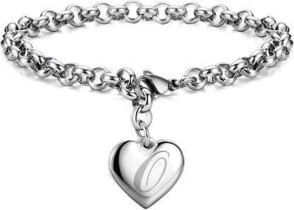Heart Initial Charm Bracelets for Teen Girls Letters Alphabet Bracelet Jewelry for Girls Gifts for Teenage Girls Apparel & Accessories > Jewelry > Bracelets Monily O  