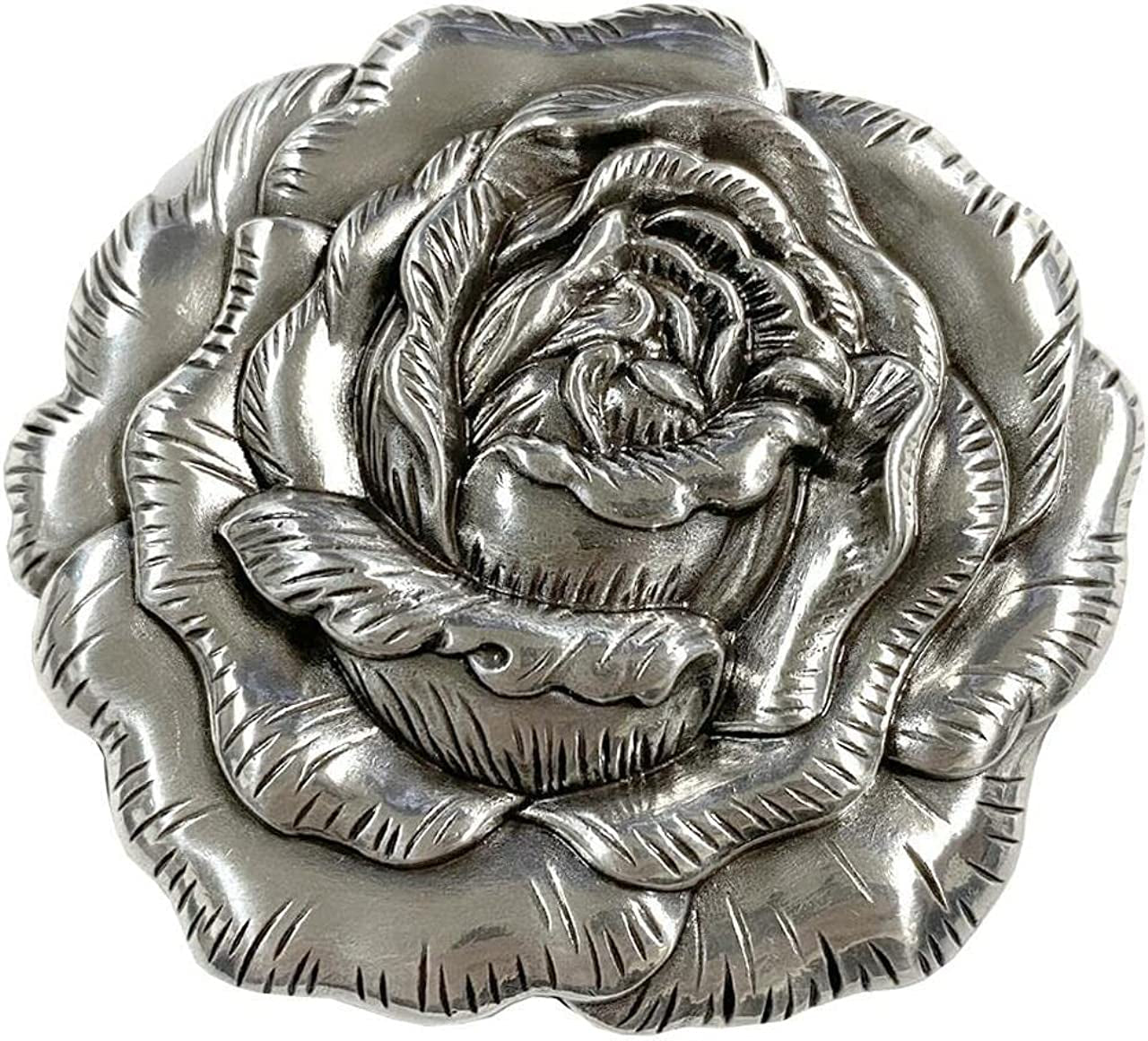 Rose Heart Flower Rhinestone Replacement Belt Buckle Fits 1-1/2"(38Mm) Belt Strap-Multi-Style Options Apparel & Accessories > Clothing Accessories > Belt Buckles Belts.com Type Buckle J - Ha0064 Antique Silver 1-1/2" 