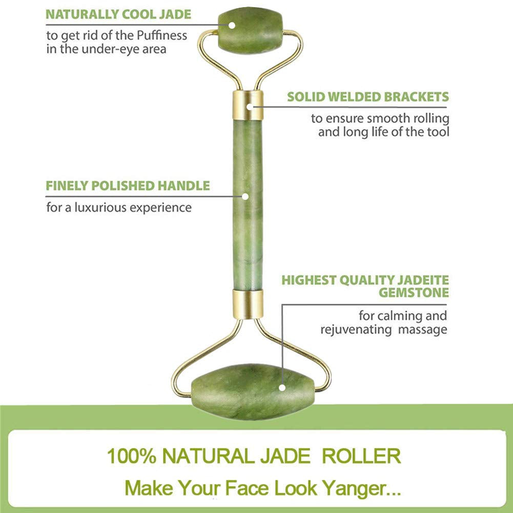 Jade Roller for Face Massager MUZHI Green Neck Massager Tool Jade Stone Face Roller, Eye Treatment Roller Reduce Wrinkles anti Aging Natural Skin Gym Crystal Beauty Jade Facial Roller Dark Green… Health & Beauty > Personal Care > Cosmetics > Cosmetic Tools > Skin Care Tools MUZHI   