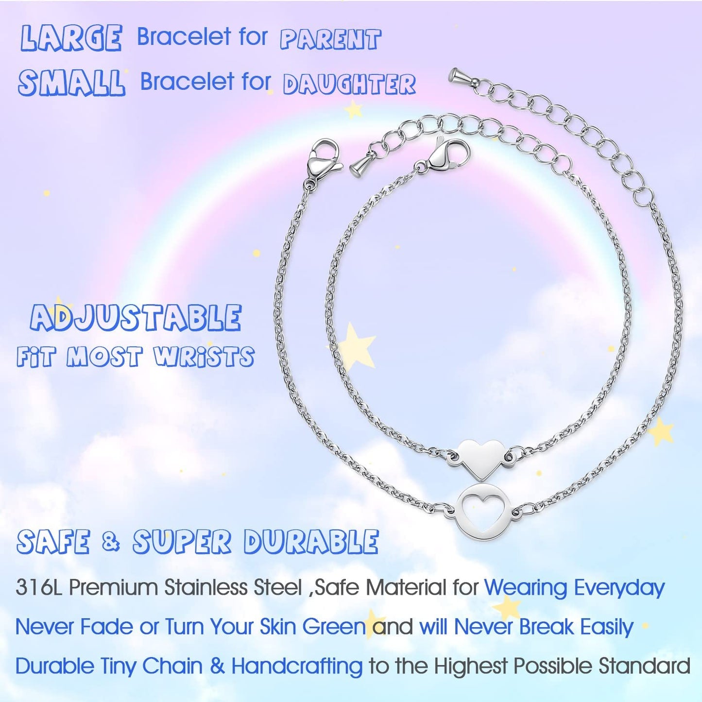 SAM & LORI Unique Matching Bracelets for Best Friends Couples Mother Daughter Son Dad Sisters Brothers-Unisex Adjustable Bracelets- Comes with Cards in Giftable Packing Apparel & Accessories > Jewelry > Bracelets SAM & LORI   