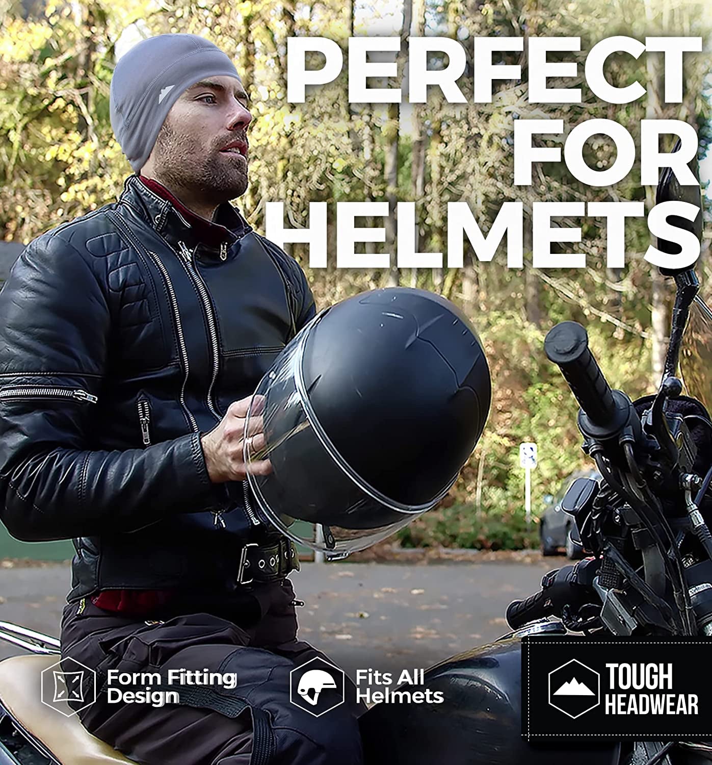 Skull Cap Helmet Liner Running Beanie - Winter Thermal under Helmet Cycling Head Hat - Ultimate Moisture Wicking Performance Apparel & Accessories > Clothing Accessories > Headwear Tough Headwear   