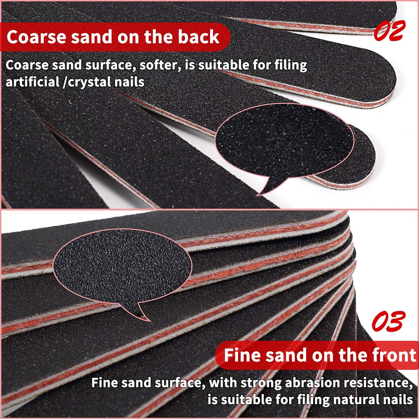 Nail File Emery Board Nail Care Double Sided 100 180 Grit Gel Acrylic Dip Black Nail Buffering Files Professional Manicure Pedicure Tools 10Pcs/Pack Nail Files Set for Home and Salon Use Health & Beauty > Personal Care > Cosmetics > Cosmetic Tools > Nail Tools Lulia   