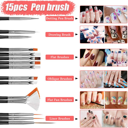 JOYJULY Nail Art Design Tools, 3D Nail Art Decorations Kit with Nail Art Brushes Dotting Tools Holographic Nail Art Stickers Nail Foil Tape Strips and Nails Art Rhinestones and Pick-Up Tweezers Health & Beauty > Personal Care > Cosmetics > Cosmetic Tools > Nail Tools JOYJULY   