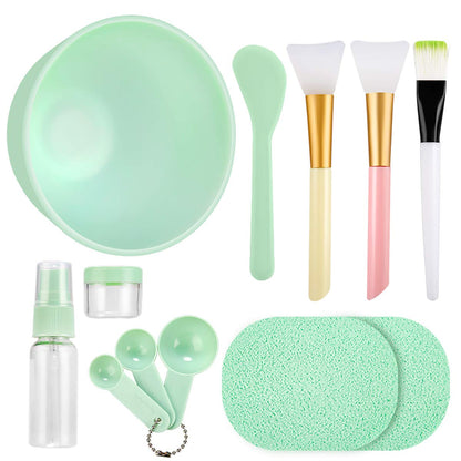 Face Mask Mixing Bowl Set, Boujean 12 Pcs DIY Facemask Mixing Tool Kit with Silicone Facial Mask Bowl Stick Spatula Silicone Brush Spray Bottle Puff Soaking Bottle Gauges Green Health & Beauty > Personal Care > Cosmetics > Cosmetic Tools > Skin Care Tools Boujean   