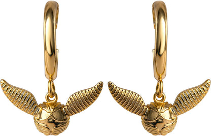 Harry Potter Jewelry, Gold Plated Hoop Dangles, Golden Snitch Pierced Earrings Apparel & Accessories > Jewelry > Earrings Harry Potter   