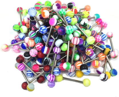 Honbay 100 Mix Pack 50Pc 14G Belly Button Rings and 50Pc 14G Tongue Ring Barbells Kit Apparel & Accessories > Jewelry > Body Jewelry HONBAY   