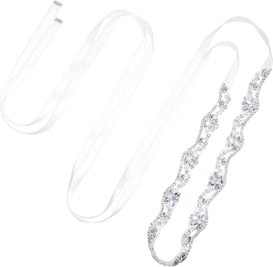 Bling Handmade Rhinestone Bridal Belt Crystal Diamond Wedding Belt Ribbon Sash Apparel & Accessories > Clothing Accessories > Belts Geyoga   
