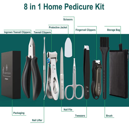 GLAMFIELDS Large Nail Clipper Set (8Pcs), Toe Nail Clippers for Thick Nails for Seniors, Ingrown Toenail, Paronychia, Big Toenail Clippers with Easy Grip Rubber Handle for Podiatrist/Adult /Men/ Women Health & Beauty > Personal Care > Cosmetics > Cosmetic Tools > Nail Tools GLAMFIELDS   