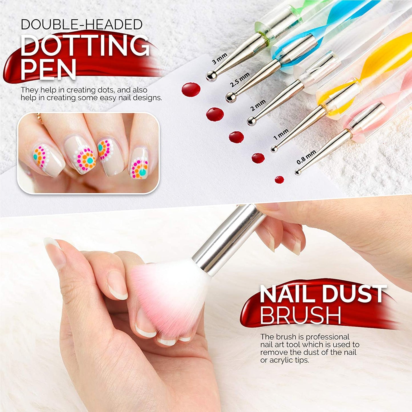 Nail Art Brushes, Nail Dotting Tools, Nail Dust Brush, Teenitor Nail Art Kit for Beginners, Butterfly Nail Art Stickers, Nail Art Rhinestone, Nail Art Foil, Nail Art Striping Tapes, Nail Design Kit Health & Beauty > Personal Care > Cosmetics > Cosmetic Tools > Nail Tools Teenitor   