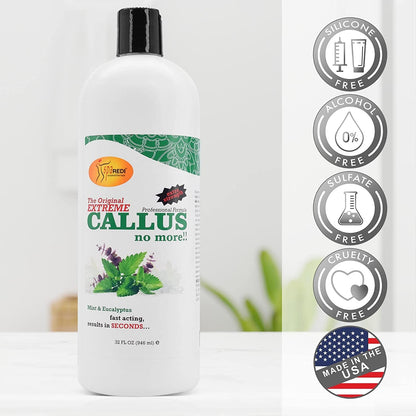 SPA REDI - Callus Remover for Feet Gel - Professional Pedicure Foot Care - Removes Toughest Calluses in Seconds and Smooths Dry Cracked Heels (Mint and Eucalyptus, 32 Oz) Health & Beauty > Personal Care > Foot Care SPA REDI   