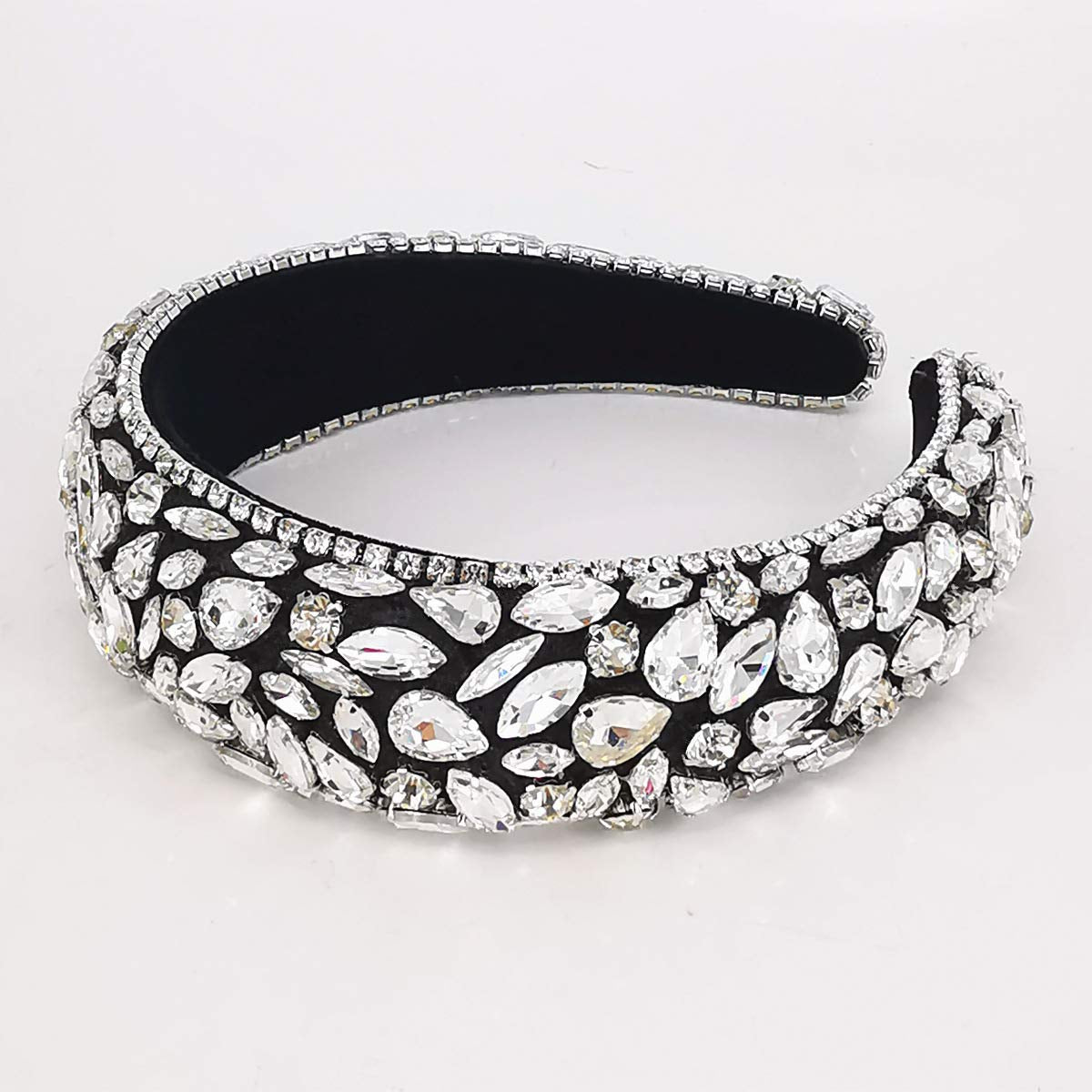 QTMY Wide Headbands Fashion Women Baroque Crystal Gemstone Hair Accessories Head Band Fashion Headwear Hairbands for Women Apparel & Accessories > Clothing Accessories > Headwear QTMY   