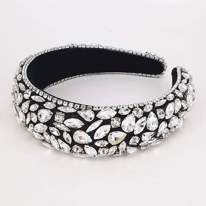 QTMY Wide Headbands Fashion Women Baroque Crystal Gemstone Hair Accessories Head Band Fashion Headwear Hairbands for Women Apparel & Accessories > Clothing Accessories > Headwear QTMY   