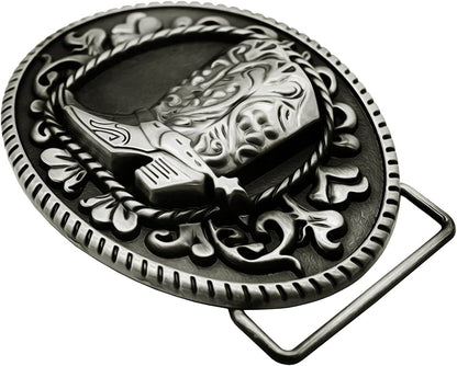 Moranse Religion Cross Cowboy Kneeling Prayer and Horse Design Belt Buckles Apparel & Accessories > Clothing Accessories > Belt Buckles Moranse   