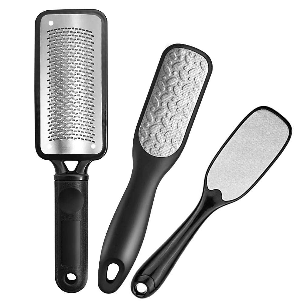 Foot File Callus Remover,3Pcs Colossal Foot Rasp Foot Pedicure Stainless Steel File for Dead Skin, Foot Scrubber Pedicure Tools Rasp, Dry and Wet Large Surface Foot Care for Smooth Feet,Black & Silver Health & Beauty > Personal Care > Foot Care Topwey   