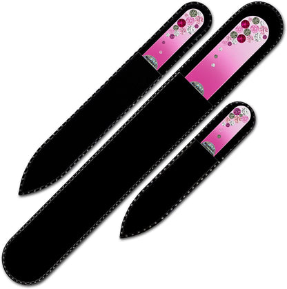Mont Bleu Set of 3 Glass Nail Files Hand Decorated with Crystals - Handmade Gifts - Czech Tempered Glass - Excellent Nail Filing Tools - the Best Gifts - Crystal Nail File Health & Beauty > Personal Care > Cosmetics > Cosmetic Tools > Nail Tools Mont Bleu   