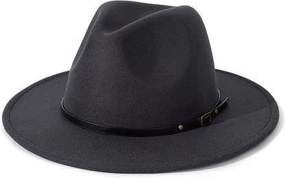 Lisianthus Women Belt Buckle Fedora Hat Apparel & Accessories > Clothing Accessories > Hats Lisianthus Deep Grey  