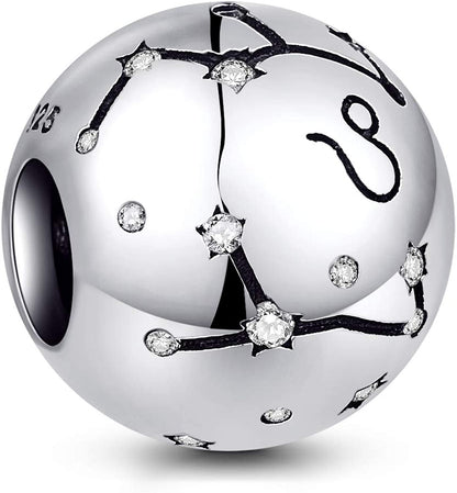 NINGAN 12 Zodiac Sign Birthday Charms - 925 Sterling Silver Charms Fits Women'S Charm Bracelet & Necklace - Birthday Gifts for Girls & Friends Apparel & Accessories > Jewelry > Bracelets NINGAN Leo (07/23 - 08/22)  