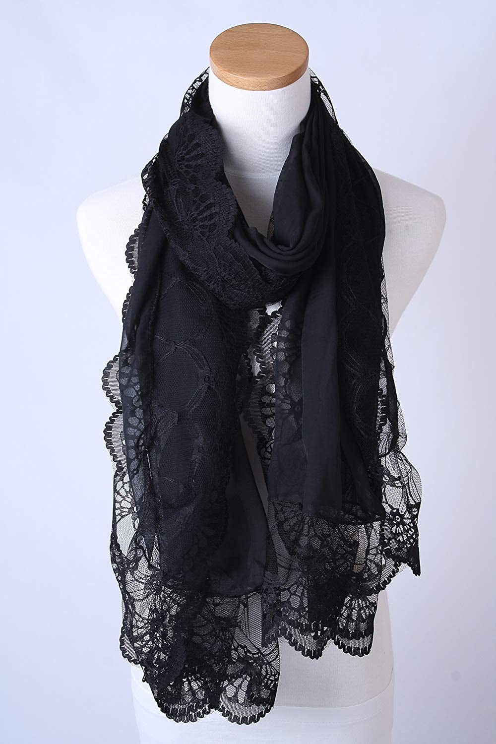 Corciova Fashion Chiffon Long Women Lace Scarf Lightweight Hunter Pashmina Shawl Apparel & Accessories > Clothing Accessories > Scarves & Shawls corciova   