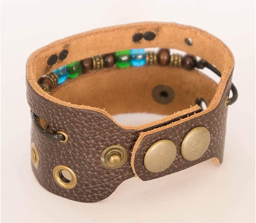 Cross Bracelet - Adjustable Brown Leather Bracelet with Christian Cross, Religious Jewelry (Three Crosses) Apparel & Accessories > Jewelry > Bracelets Lost Tribe Designs   