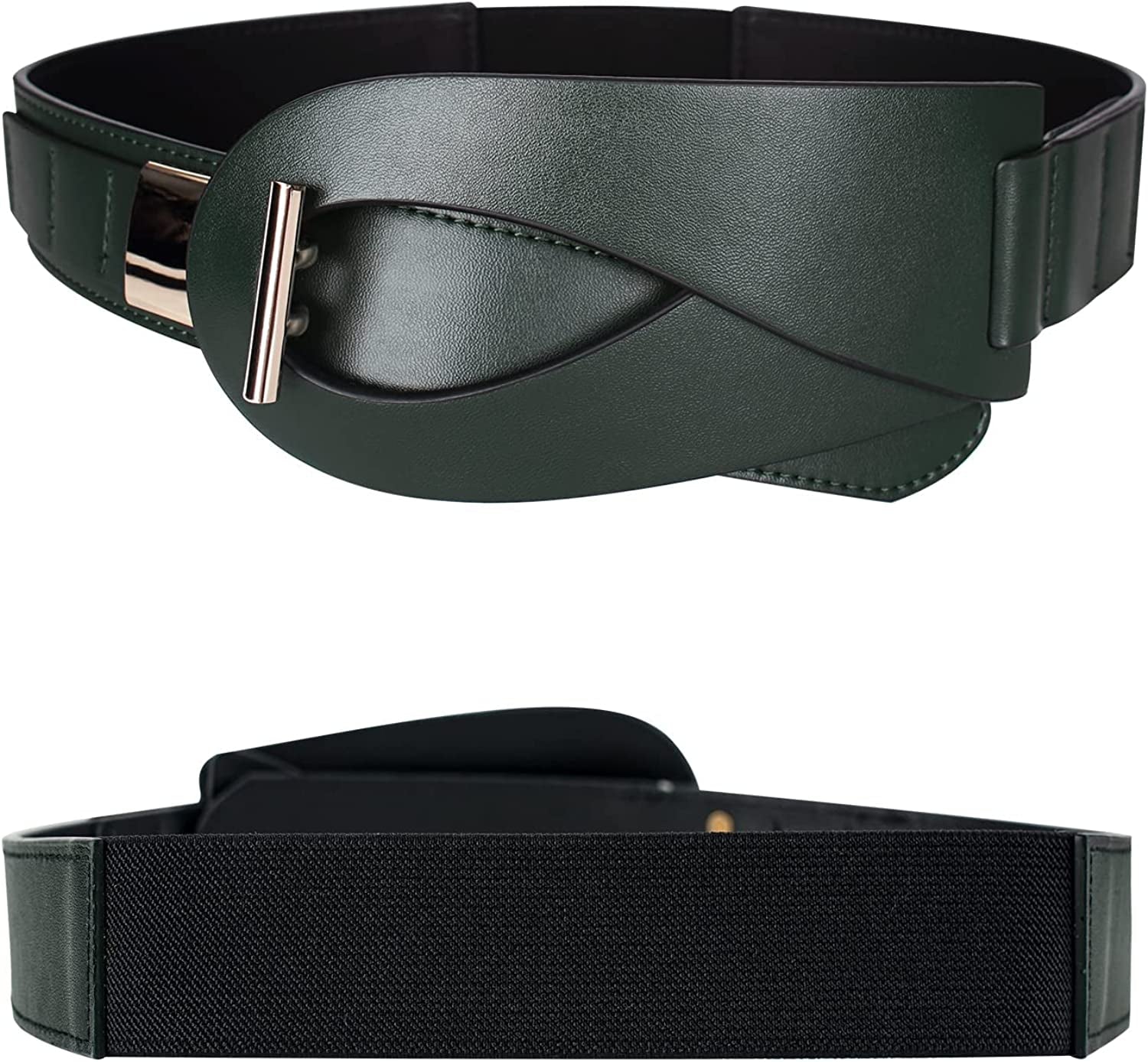FIORETTO Dress Belts for Women, Wide Black Elastic Belt, Fashion Cinch Belt, Genuine Leather/Pu Leather Ladies Waist Belts Apparel & Accessories > Clothing Accessories > Belts FIORETTO   