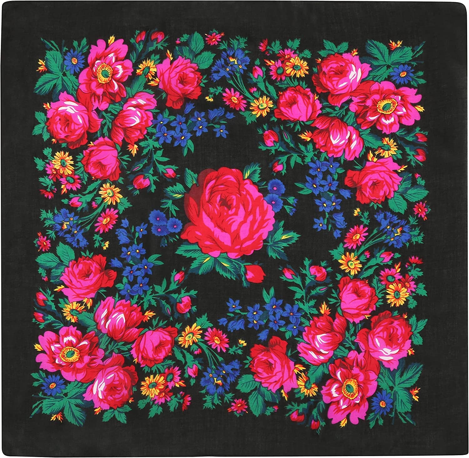 Rose Scarf Apparel & Accessories > Clothing Accessories > Scarves & Shawls Bita Black  