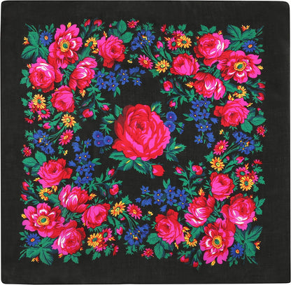 Rose Scarf Apparel & Accessories > Clothing Accessories > Scarves & Shawls Bita Black  