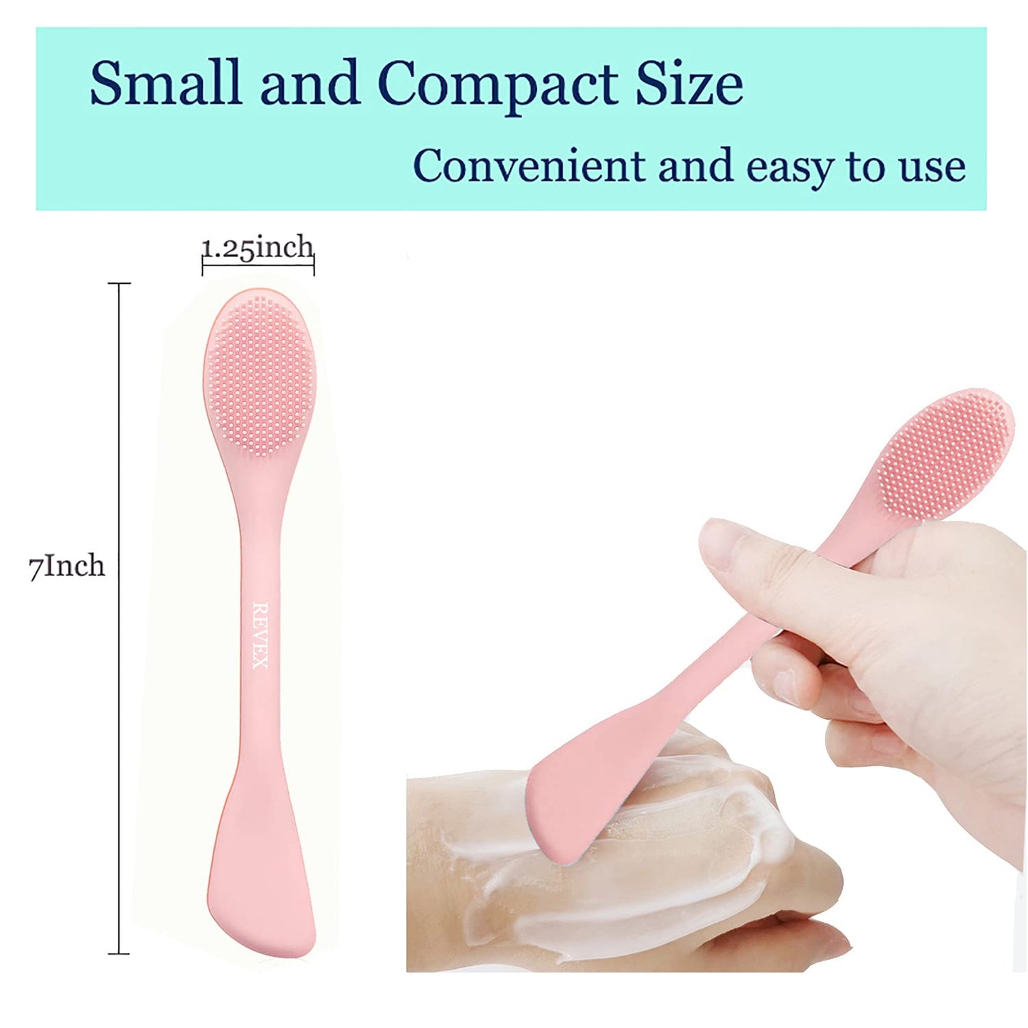REVEX Silicone Face Mask Applicator,2 Packs Facial Mask Brushes for Mud,Clay,Charcoal Mixed Mask,Soft Makeup Beauty Brush Tools for Apply Cream,Lotion (Pink+Gray) Health & Beauty > Personal Care > Cosmetics > Cosmetic Tools > Makeup Tools REVEX   
