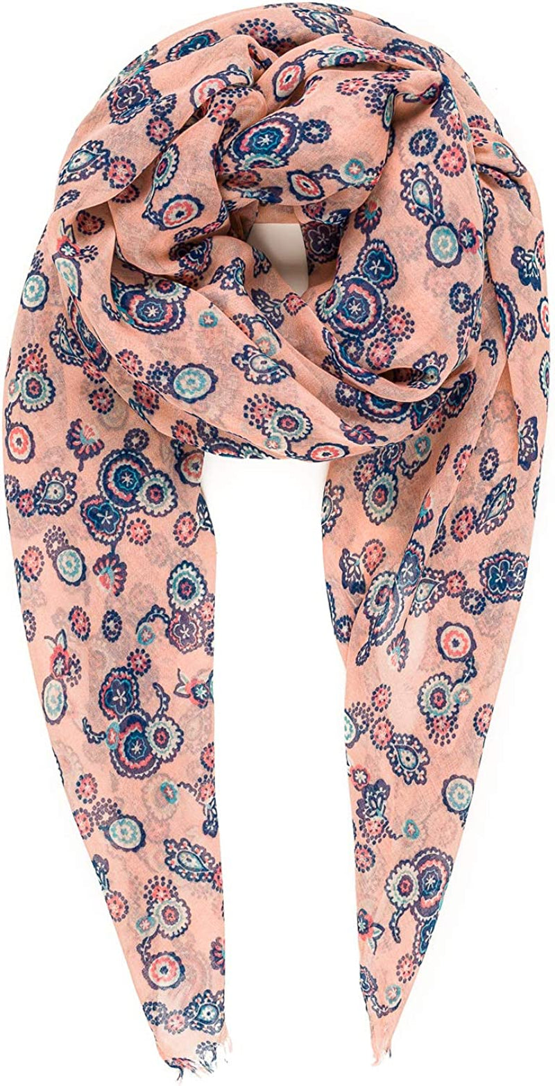 Scarf for Women Lightweight Floral Flower Scarves for Spring Spring Fall Winter Shawl Wrap Apparel & Accessories > Clothing Accessories > Scarves & Shawls MELIFLUOS DESIGNED IN SPAIN Barcelona Collections 37 - Mauve Paisley  