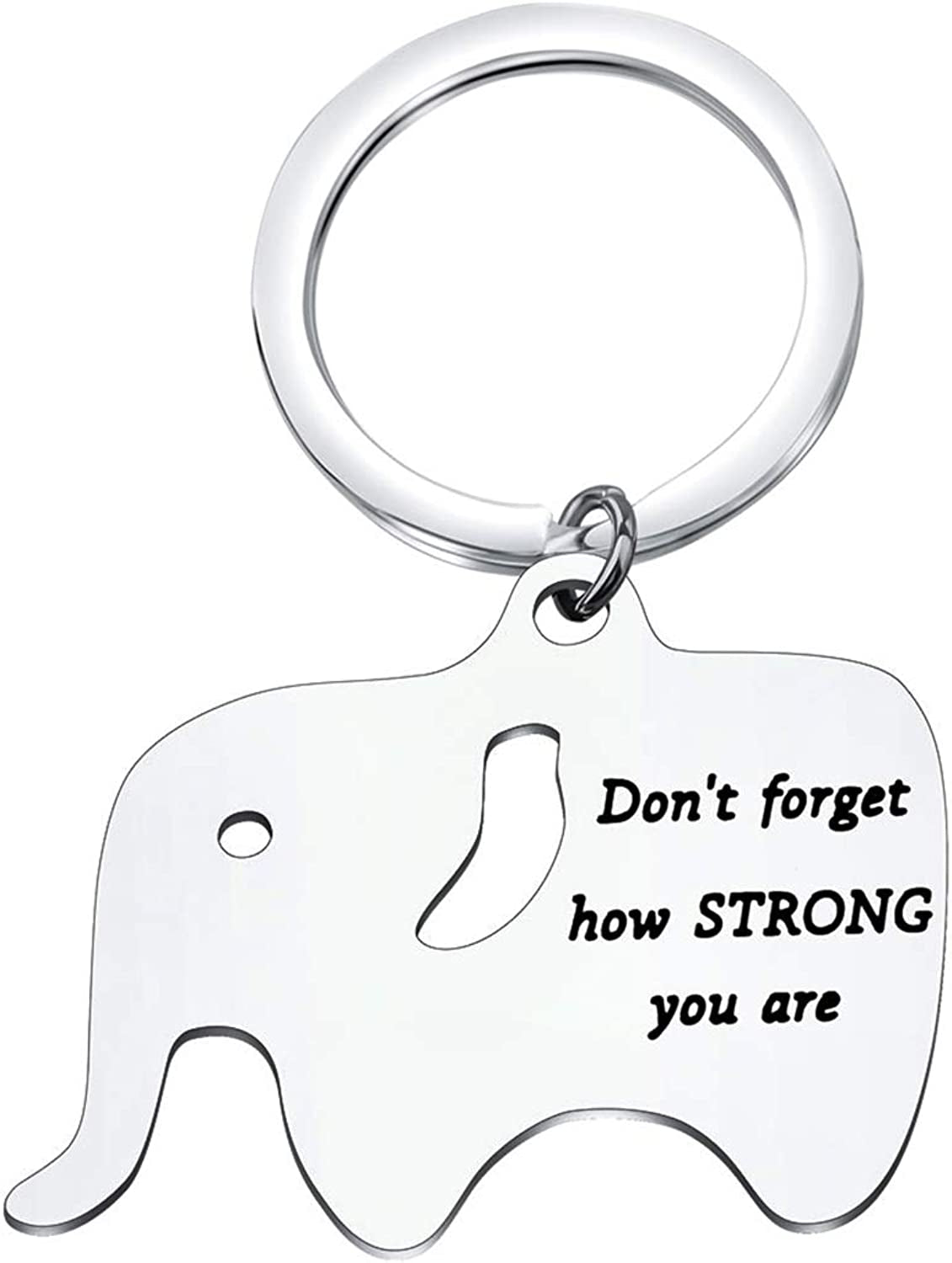 MYOSPARK Elephant Keychain Don'T Forget How Strong You Are Inspirational Gift for Graduate Elephant Lovers Apparel & Accessories > Jewelry > Necklaces MYOSPARK Elephant Keychain 4  