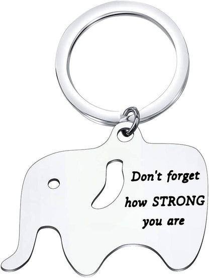 MYOSPARK Elephant Keychain Don'T Forget How Strong You Are Inspirational Gift for Graduate Elephant Lovers Apparel & Accessories > Jewelry > Necklaces MYOSPARK Elephant Keychain 4  