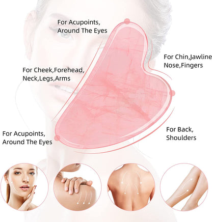 Gua Sha Facial Tool,Guasha Tool for Face,Facial and Body Massager,Natural Stones Rose Quartz,Scraping and SPA Acupuncture Therapy to Lift,Decrease Puffiness and Tighten.(Pink) Health & Beauty > Personal Care > Cosmetics > Cosmetic Tools > Skin Care Tools Ecoswer   
