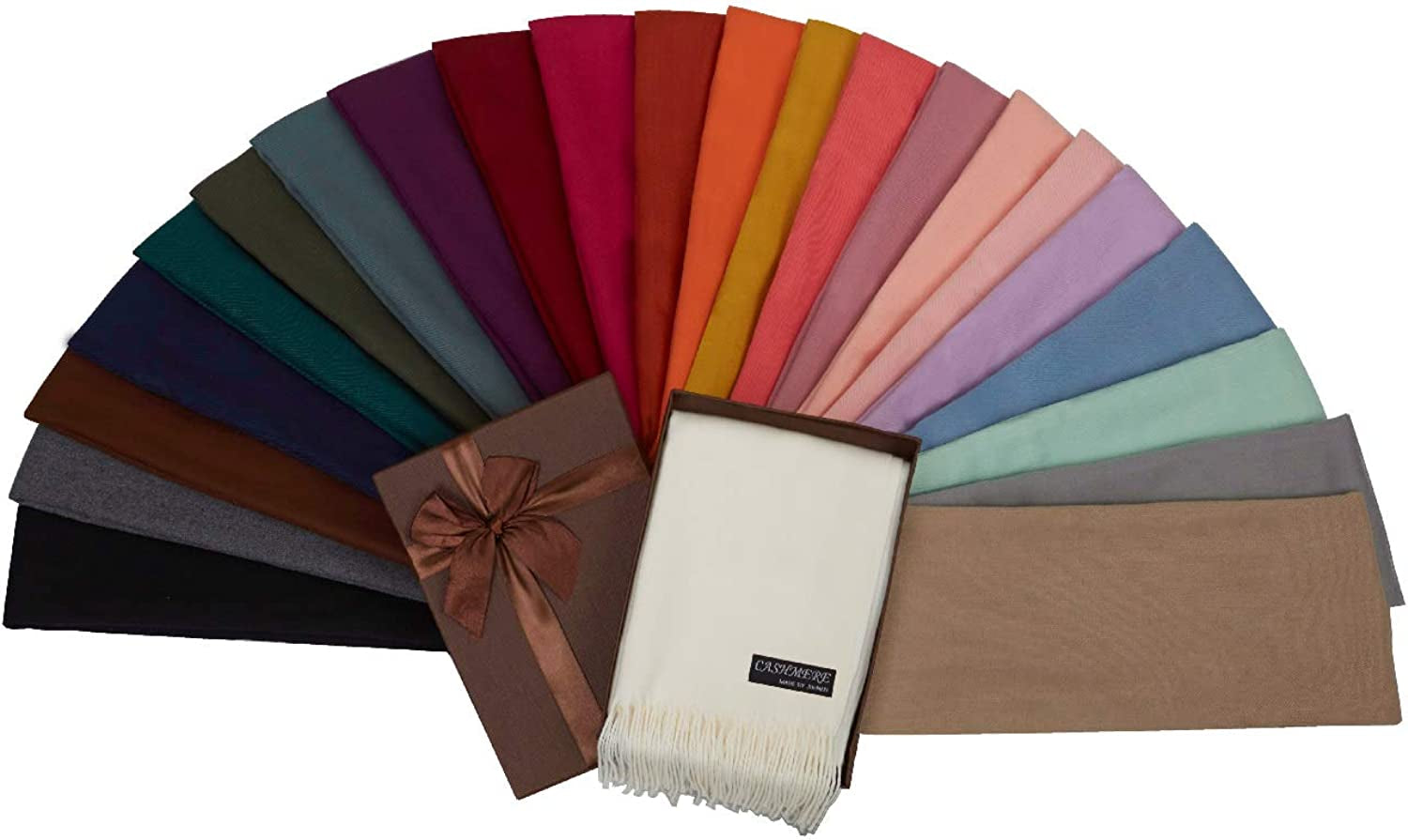 Made by Johnny Unisex Large Lightweight Soft Silky Real Cashmere Shawl Wrap Scarf Apparel & Accessories > Clothing Accessories > Scarves & Shawls Made By Johnny   