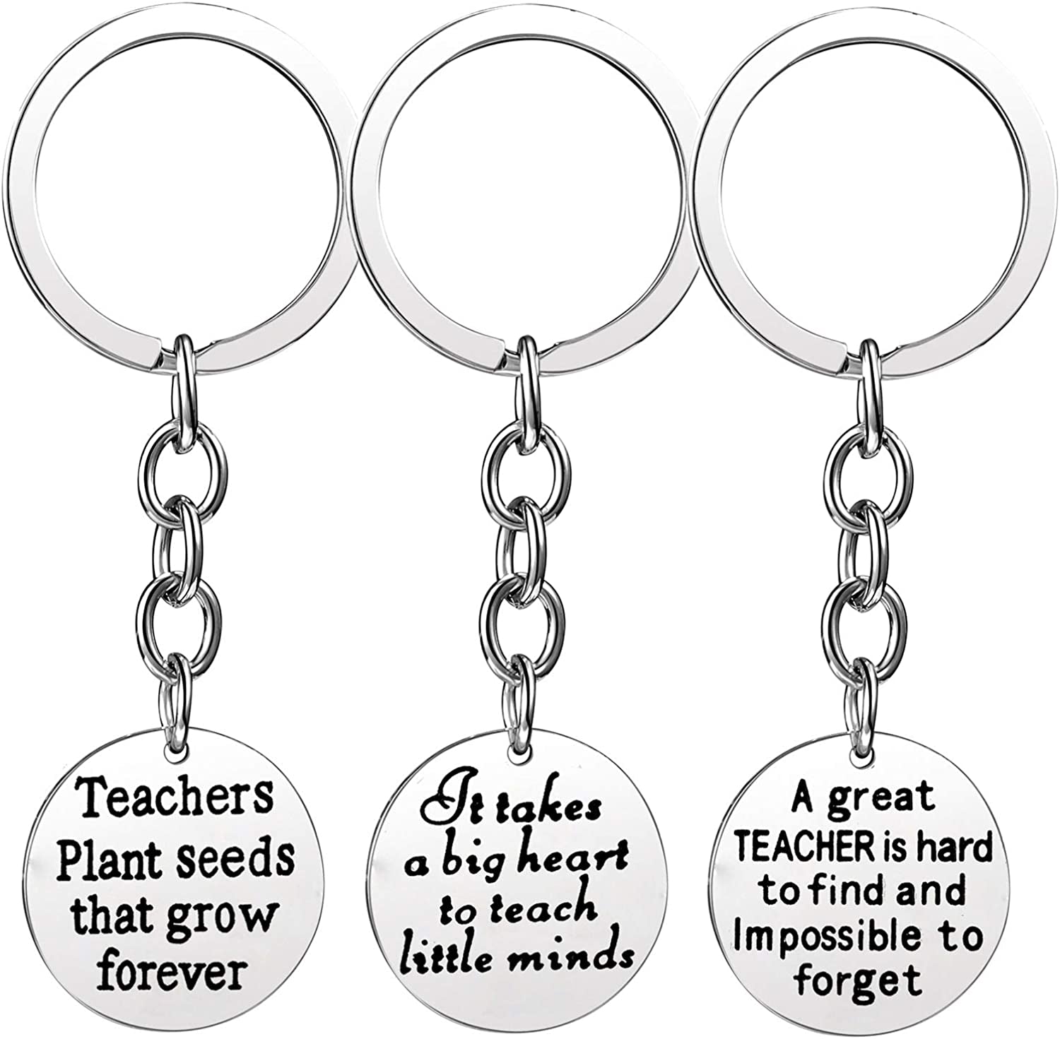 Pack of 3 Teacher Bangles Gifts for Teacher Open School Gifts for Teachers Thank You Bangle Bracelets Apparel & Accessories > Jewelry > Bracelets Nzztont 3PCs Keychain Mixed Style 08  