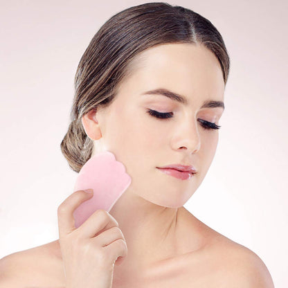 Ccbeauty 2 Pcs Gua Sha Massage Scraping Tools Natural Guasha Stones Rose Quartz Jade Facial Board for SPA Body Skin Neck Relax Health & Beauty > Personal Care > Cosmetics > Cosmetic Tools > Skin Care Tools CCbeauty   