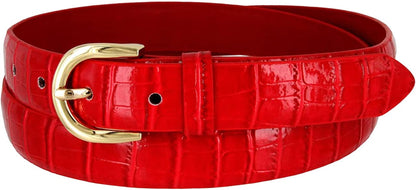 Women'S Dress Belt Casual Fashion Waist Skinny Belt 1"(25Mm) Wide, Multi-Style Options Apparel & Accessories > Clothing Accessories > Belts Belts.com Style 2 - Red 30''-32'' S 