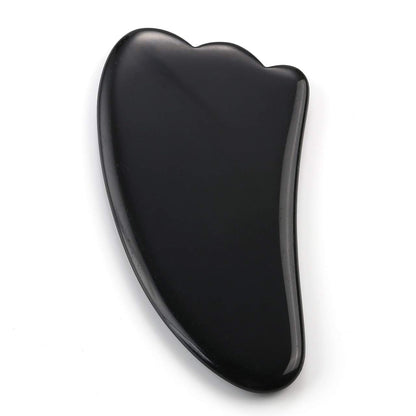 JOVIVI Natural Rose Quartz Stone Gua Sha Scraping Massage Tool, Wing-Shape Healing Crystal Guasha Board Facial Massager Traditional Scraper Tool Health & Beauty > Personal Care > Cosmetics > Cosmetic Tools > Skin Care Tools Jovivi C: Triangle - Black Obsidian  