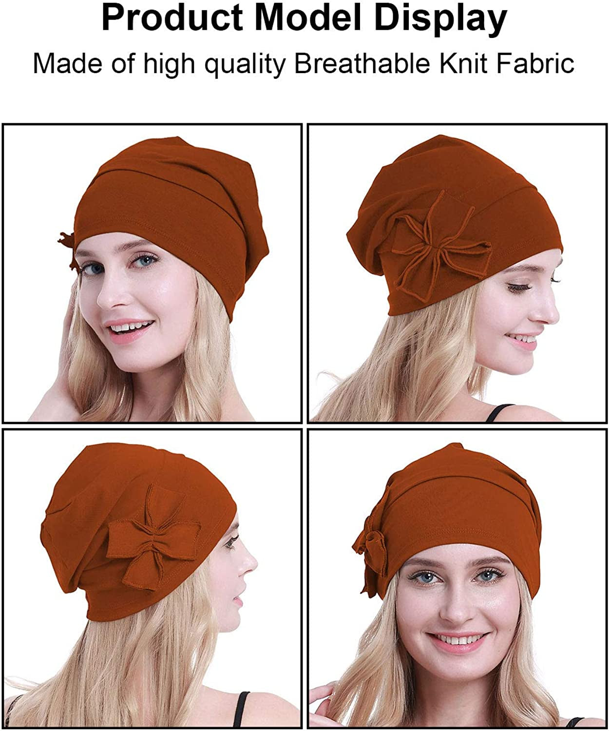 Osvyo Cotton Chemo Turbans Headwear Beanie Hat Cap for Women Cancer Patient Hairloss Apparel & Accessories > Clothing Accessories > Headwear osvyo   