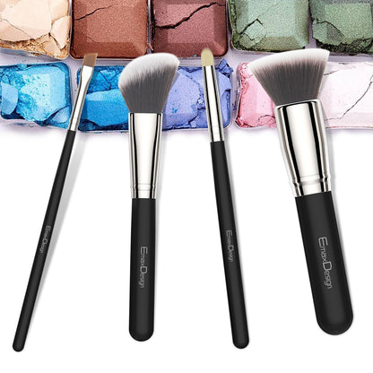 Emaxdesign 8 Pieces Makeup Brush Set Face Eye Shadow Eyeliner Foundation Blush Lip Makeup Brushes Powder Liquid Cream Cosmetics Blending Brush Tools (Silver Black) Health & Beauty > Personal Care > Cosmetics > Cosmetic Tools > Makeup Tools EmaxDesign   