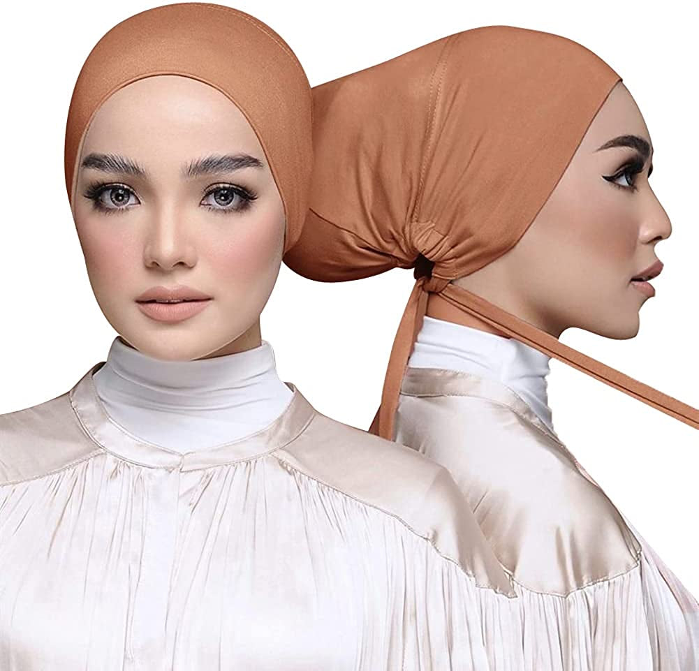 Chemo Headwear Hair Cover Inner Beanies Hat - 4 Packed Solid Bandana Skull Caps for Women Men Apparel & Accessories > Clothing Accessories > Headwear Qovelly   