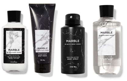 BATH and BODY WORKS MARBLE for MEN DELUXE GIFT SET - Deodorizing Body Spray - Body Lotion - Body Wash & Body Cream - FULL SIZE Health & Beauty > Personal Care > Cosmetics > Bath & Body Bath & Body Works   