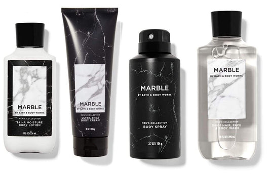 BATH and BODY WORKS MARBLE for MEN DELUXE GIFT SET - Deodorizing Body Spray - Body Lotion - Body Wash & Body Cream - FULL SIZE Health & Beauty > Personal Care > Cosmetics > Bath & Body Bath & Body Works   