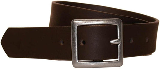 Bison Designs Full Grain Water Buffalo Leather 32Mm Standard Leather Belt with Dull Silver Buckle Apparel & Accessories > Clothing Accessories > Belts Bison Brown 34-Inch Waist 